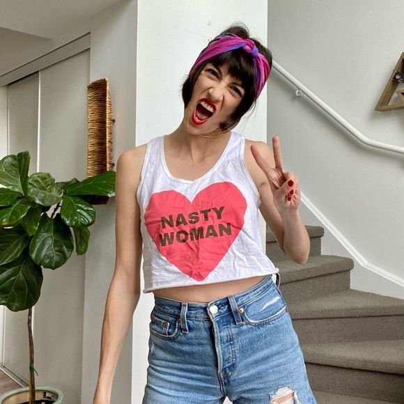 American Apparel Cropped Graphic Tank Top - Picture 2 of 5